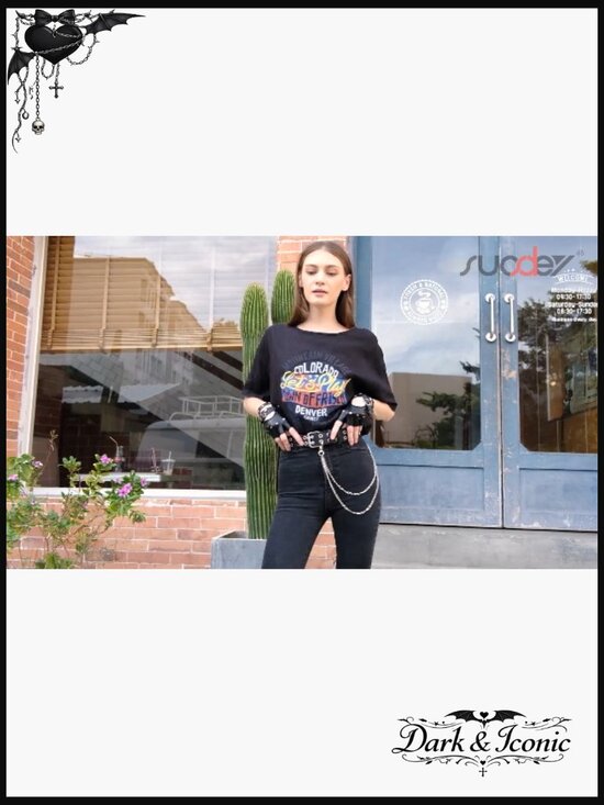 Punk Double Grommet Leather Belt with Detachable Chain Unisex main image 7